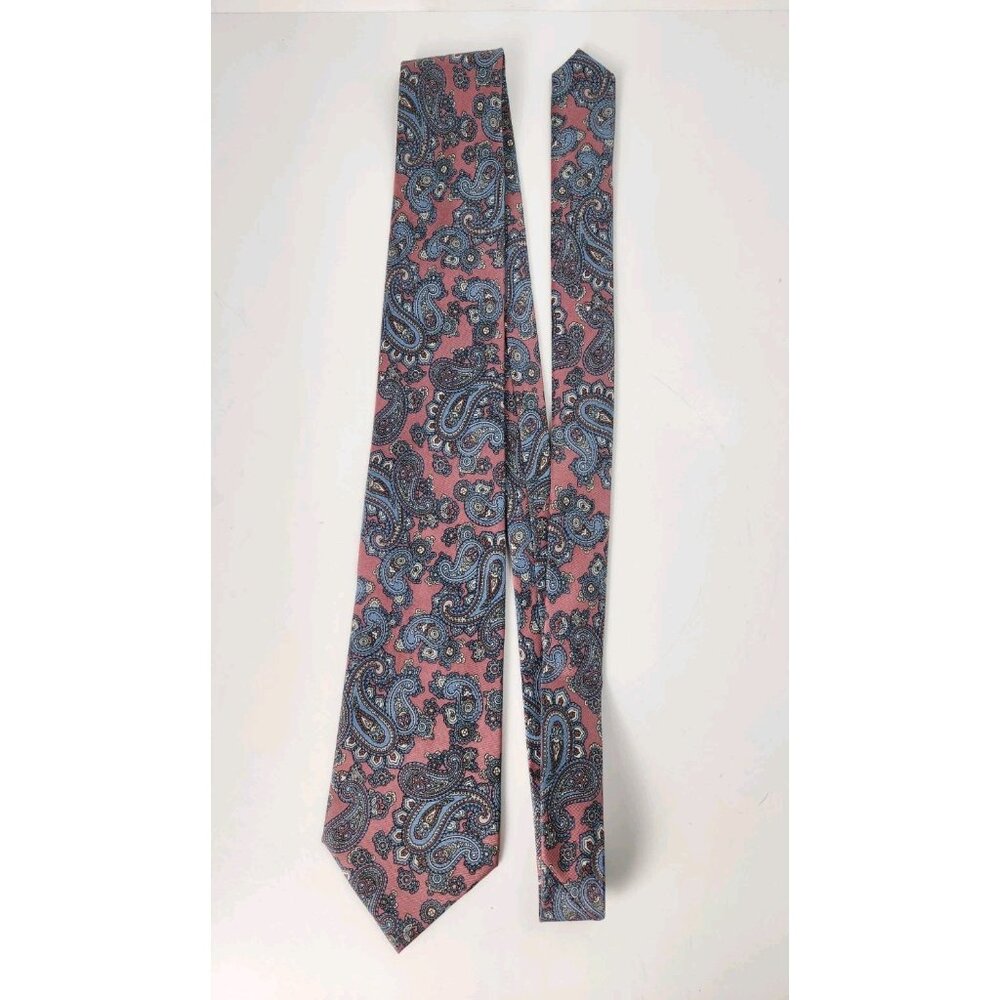 Vintage 1980s Carlo Colombo The Rack Pink‎ Paisley Silk Neck Tie 57"x 3.5"